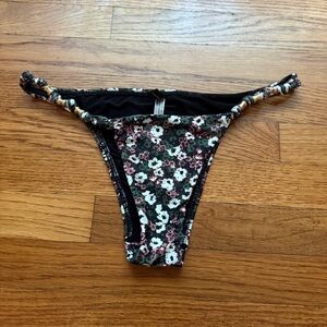 VIX Paula Hermanny floral Atena cheeky beaded bikini bottoms M